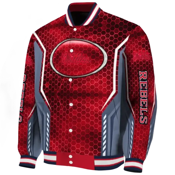 custom ole miss rebels power plate red varsity jacket best selling