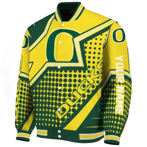 custom oregon ducks star burst green varsity jacket best selling