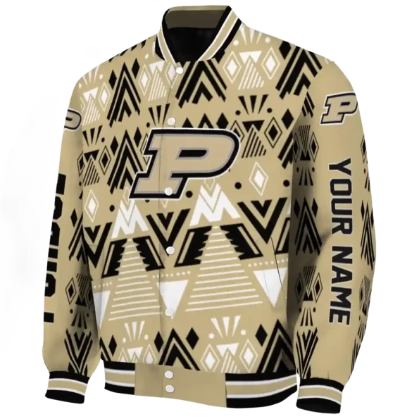 custom purdue boilermakers pyramid shapes gold varsity jacket best selling