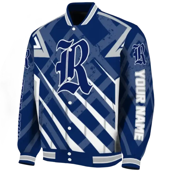 custom rice owls chevron angles navy blue varsity jacket best selling