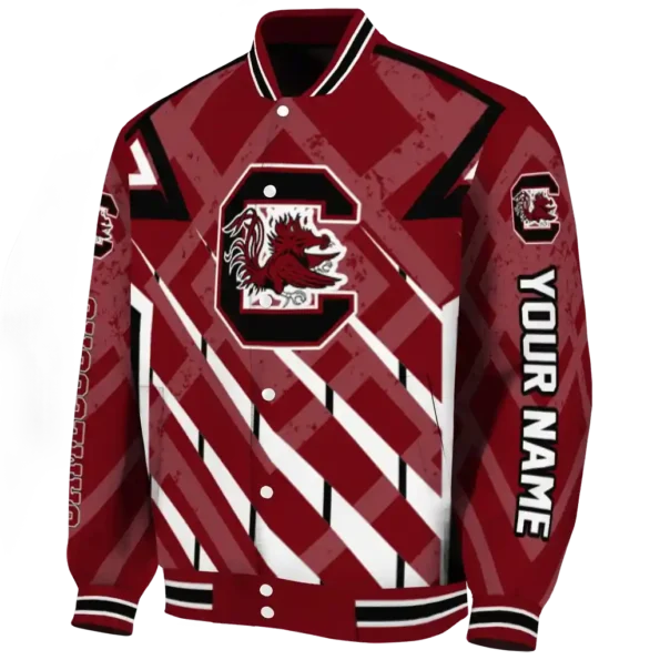 custom south carolina gamecocks chevron angles garnet varsity jacket best selling