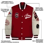 custom-south-carolina-gamecocks-wildcat-pawprint-garnet-nude-varsity-jacket-best-selling.webp