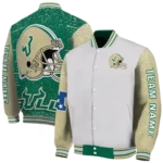 custom-south-florida-bulls-speckled-arms-green-gray-varsity-jacket-best-selling.webp