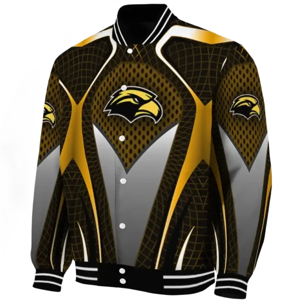 custom southern miss golden eagles mesh chest gold black varsity jacket best selling