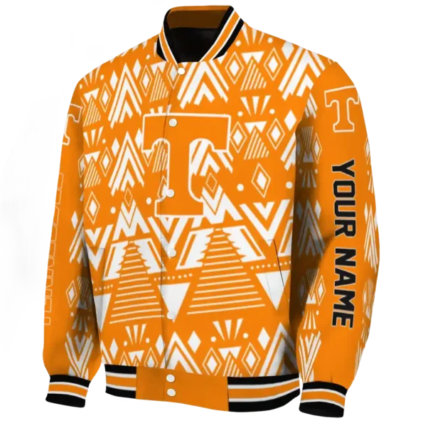 custom tennessee volunteers pyramid shapes orange varsity jacket best selling