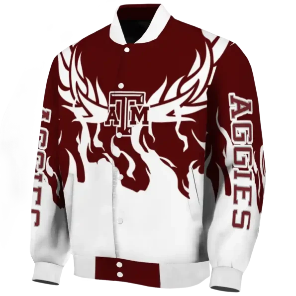 custom texas am aggies winged blaze maroon white varsity jacket best selling