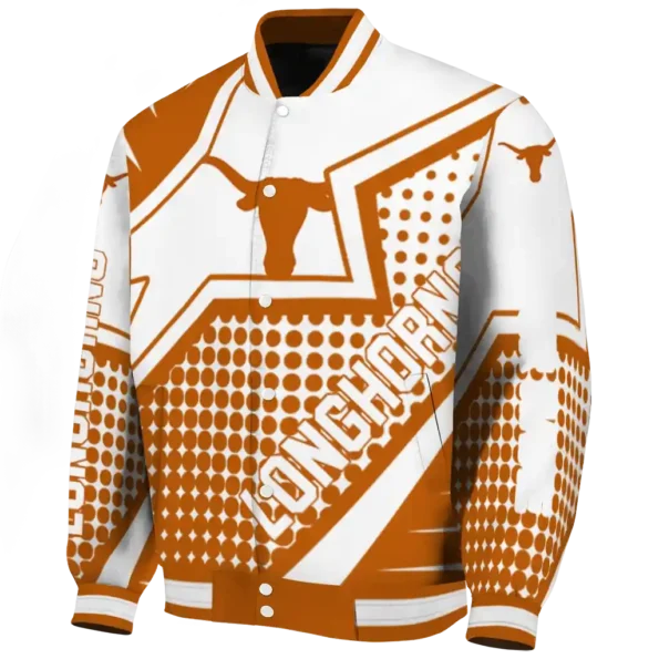 custom texas longhorns star burst orange varsity jacket best selling