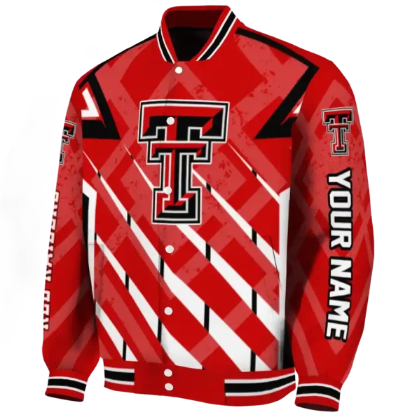 custom texas tech red raiders chevron angles red varsity jacket best selling