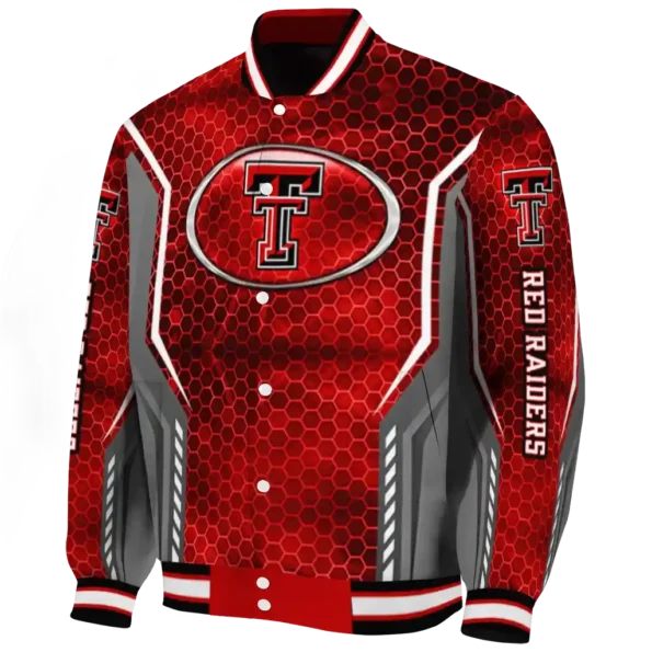 custom texas tech red raiders power plate red varsity jacket best selling