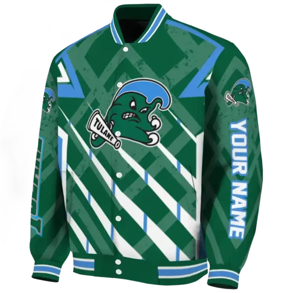 custom tulane green wave chevron angles green varsity jacket best selling
