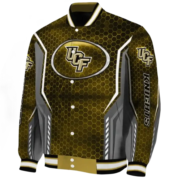 custom ucf knights power plate gold varsity jacket best selling