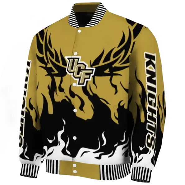 custom ucf knights winged blaze gold white varsity jacket best selling
