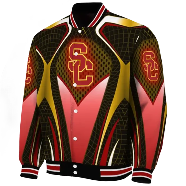 custom usc trojans mesh chest yellow black varsity jacket best selling