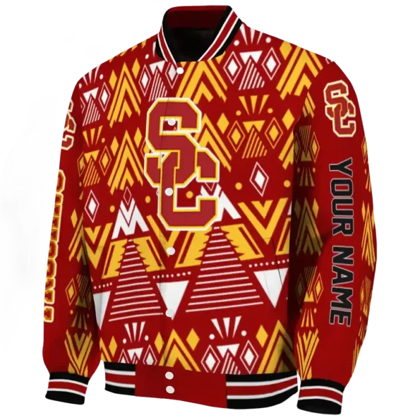 custom usc trojans pyramid shapes red varsity jacket best selling