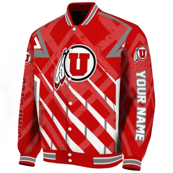 custom utah utes chevron angles red varsity jacket best selling