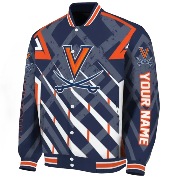custom virginia cavaliers chevron angles blue varsity jacket best selling