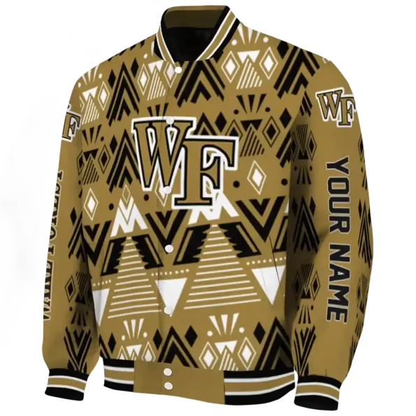 custom wake forest demon deacons pyramid shapes gold varsity jacket best selling