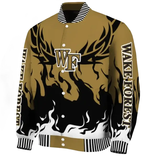 custom wake forest demon deacons winged blaze gold white varsity jacket best selling