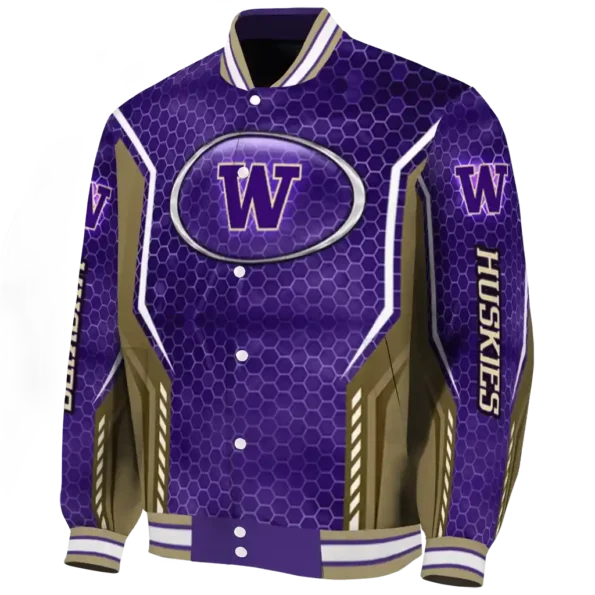 custom washington huskies power plate purple varsity jacket best selling