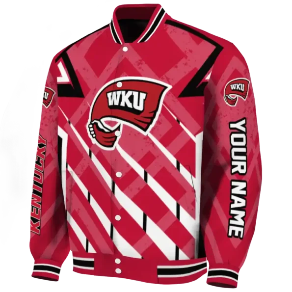 custom western kentucky hilltoppers chevron angles red varsity jacket best selling
