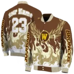 custom-western-michigan-broncos-winged-blaze-brown-white-varsity-jacket-best-selling.webp