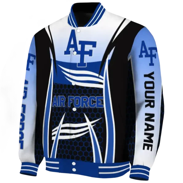 customized air force falcons mesh effect blue black varsity jacket best selling