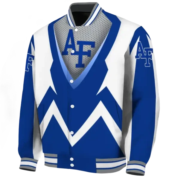 customized air force falcons v stripes blue white varsity jacket best selling