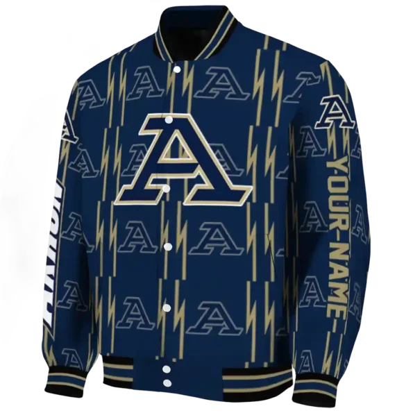 customized akron zips bolt stripe blue varsity jacket best selling