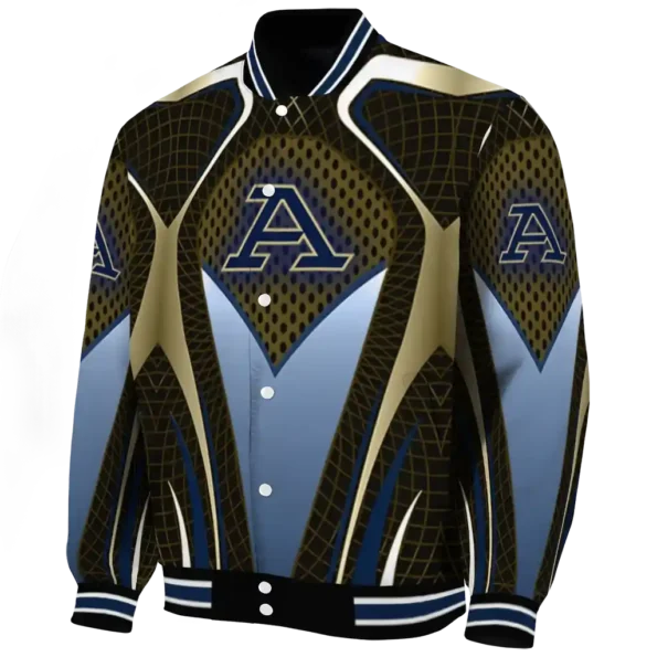customized akron zips mesh chest gold black varsity jacket best selling