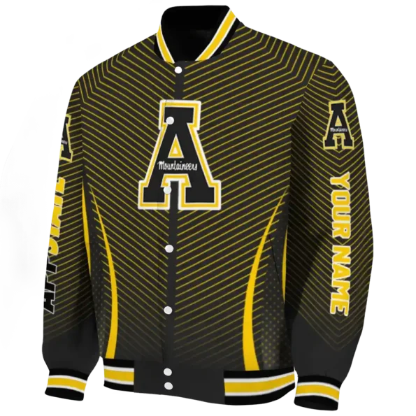 customized appalachian state mountaineers chevron arrow black varsity jacket best selling