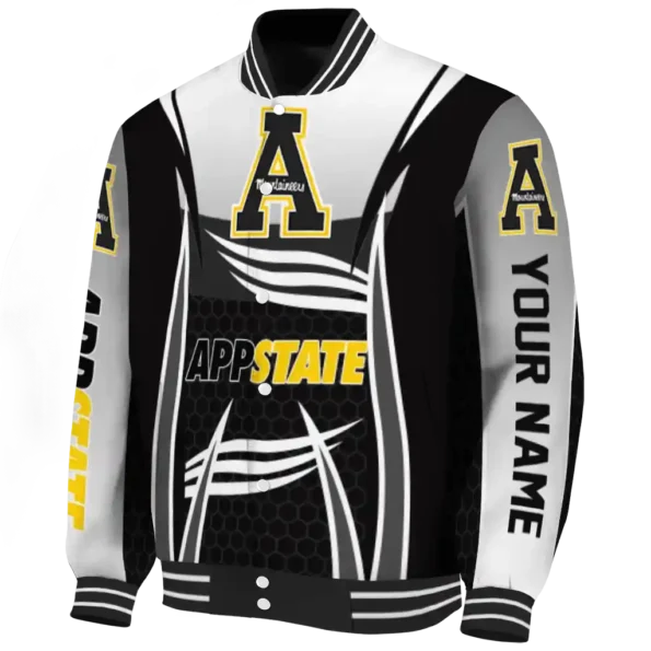 customized appalachian state mountaineers mesh effect black varsity jacket best selling