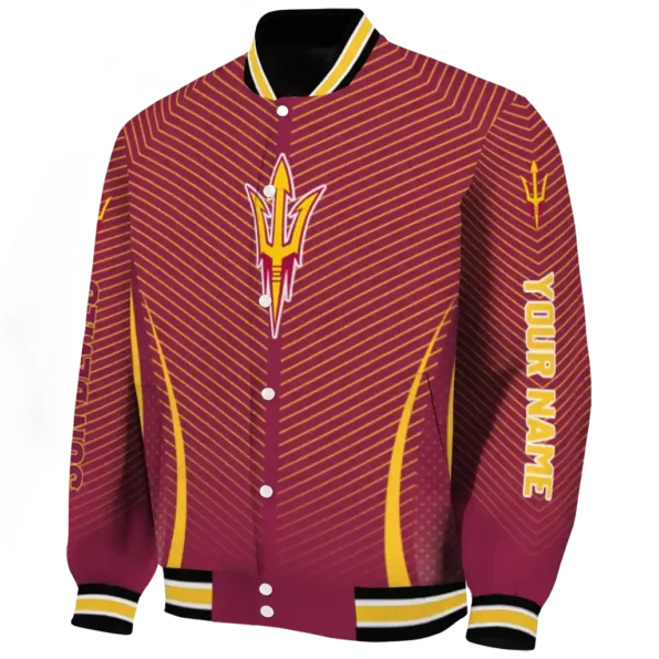customized arizona state sun devils chevron arrow maroon varsity jacket best selling