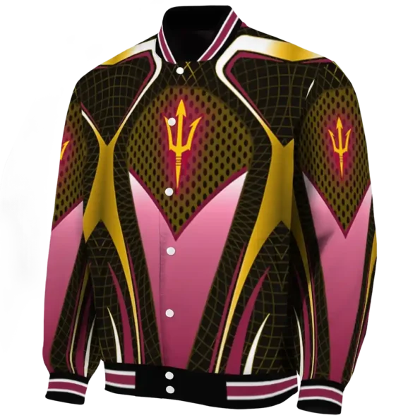 customized arizona state sun devils mesh chest gold black varsity jacket best selling