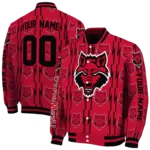 customized-arkansas-state-red-wolves-bolt-stripe-scarlet-varsity-jacket-best-selling.webp
