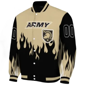customized army black knights flame border gold black varsity jacket best selling.webp