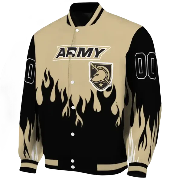customized army black knights flame border gold black varsity jacket best selling.webp