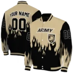 customized army black knights flame border gold black varsity jacket best selling.webp