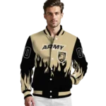 customized army black knights flame border gold black varsity jacket best selling.webp