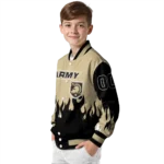 customized army black knights flame border gold black varsity jacket best selling.webp