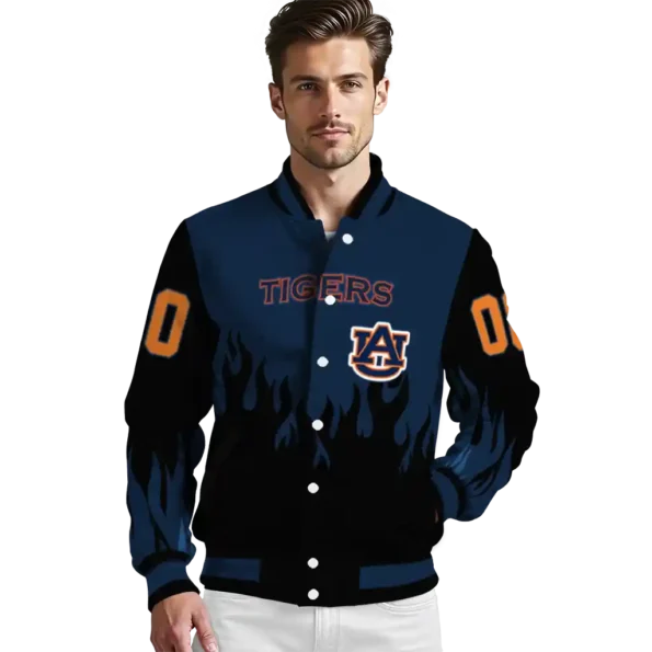 customized auburn tigers flame border navy blue black varsity jacket high quality.webp