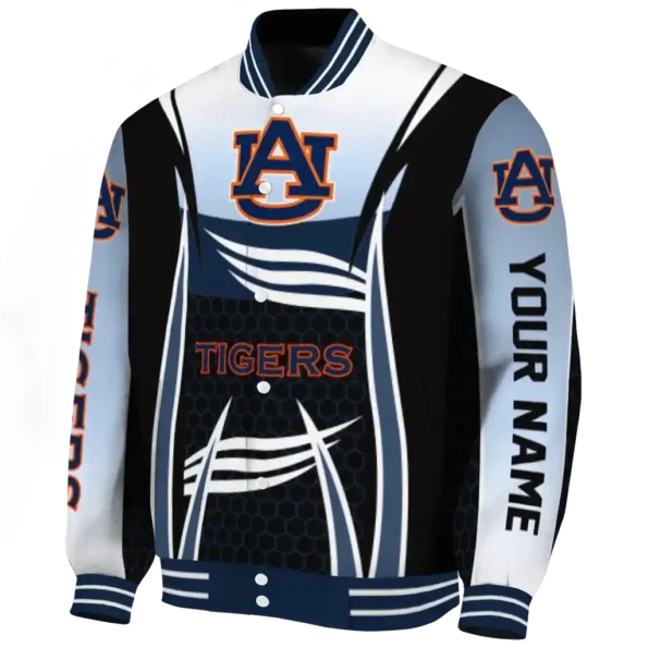 customized auburn tigers mesh effect navy blue black varsity jacket best selling