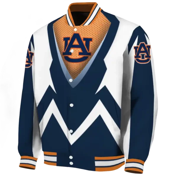 customized auburn tigers v stripes navy blue white varsity jacket best selling
