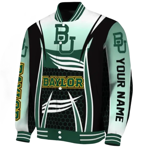 customized baylor bears mesh effect green black varsity jacket best selling