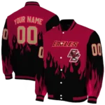customized boston college eagles flame border maroon black varsity jacket best selling.webp
