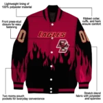 customized boston college eagles flame border maroon black varsity jacket best selling.webp