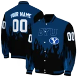 customized byu cougars flame border blue black varsity jacket best selling.webp