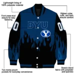 customized byu cougars flame border blue black varsity jacket best selling.webp