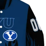 customized byu cougars flame border blue black varsity jacket best selling.webp