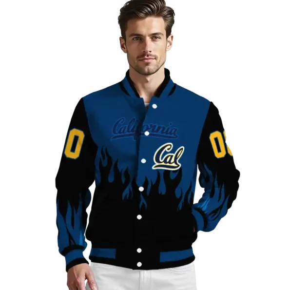 customized california golden bears flame border blue black varsity jacket high quality.webp