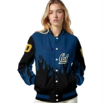 customized california golden bears flame border blue black varsity jacket best selling.webp